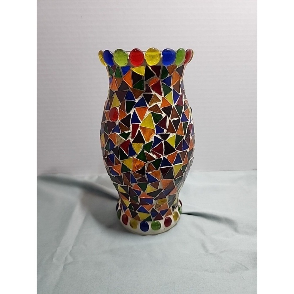 Mosaic Decorative Hurricane‎ Lamp Candle Shade Multicolor